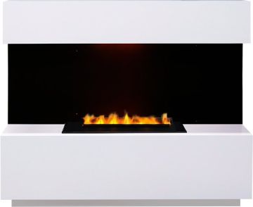 Каминокомплект  Kyoto - Белый с очагом Cassette 400 LNH-INT PS (без дров)