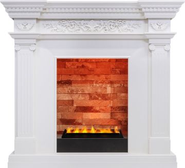Каминокомплект  Amalfi - Белый дуб с очагом Cassette 400 LNH-INT PS (без дров)