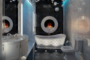 Дизайн ванной с камином или как достичь нирваны  Фото 8.