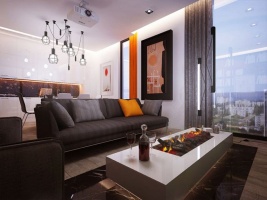 Дизайн квартиры с камином в комнате Фото 103.