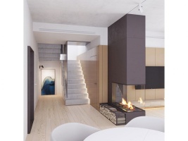 Дизайн квартиры с камином в комнате Фото 84.