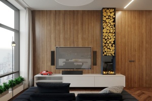 Дизайн квартиры с камином в комнате Фото 25.