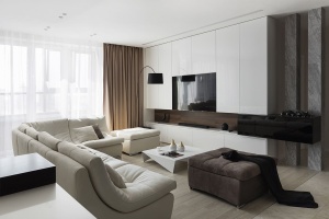 Дизайн гостиной с камином и телевизором Фото 9.