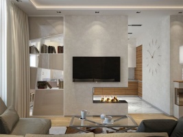 Дизайн квартиры с камином в комнате Фото 79.